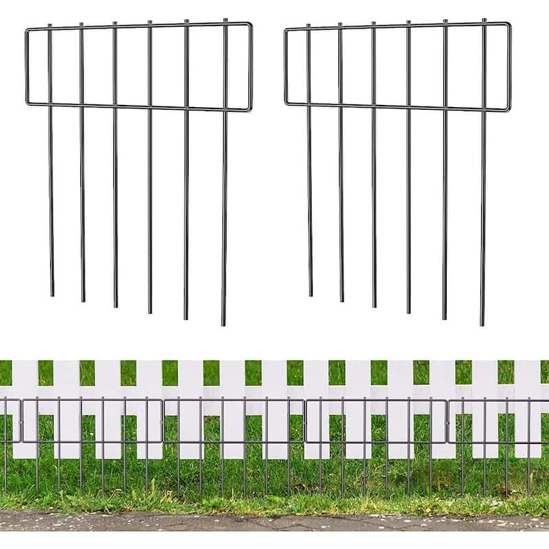 17 in. H x 20 ft. L Metal Barrier Fence, Decorative Garden Fencing, Rustproof Wire Garden Fence, T Shaped (19-Pack )