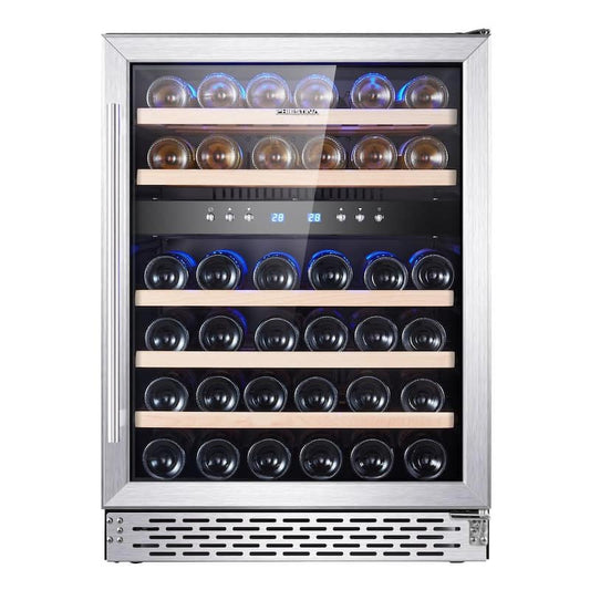 24 in. Built-In or Free-Standing 46 Bottle Wine Cooler Refrigerator, Temperature Setting