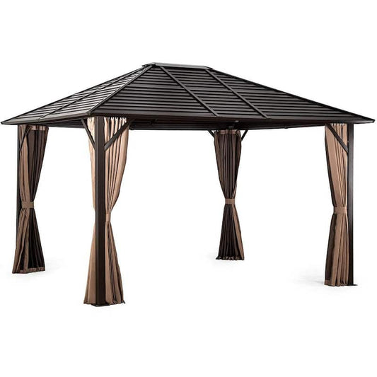 12 ft. x 10 ft. Brown Outdoor Gazebo Canopy