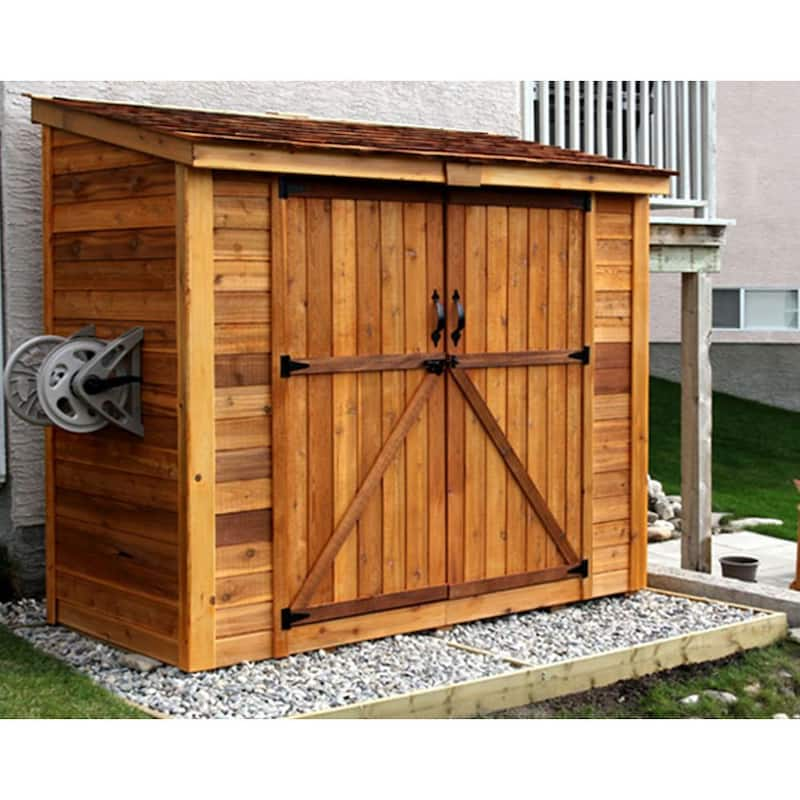 Spacesaver 8 ft. x 4 ft. Western Red Cedar Double Door Storage Shed