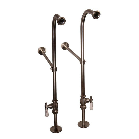 1/2 in. x 1/2 in. x 30 in. Satin Nickel Freestanding Tub Hot and Cold Supply Line Set