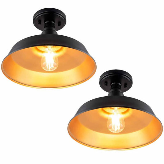 1- Light Dark Bronze Outdoor Semi Flush Mount (2-Pack)