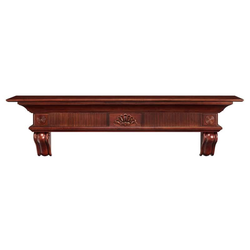 6 ft. Distressed Cherry Cap-Shelf Mantel