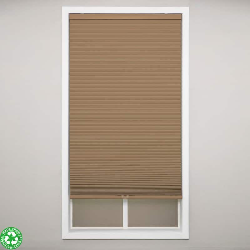 Cut-to-Width Latte Cordless Blackout Polyester 9/16 in. Cellular Shade 51.5 in. W x 48 in. L