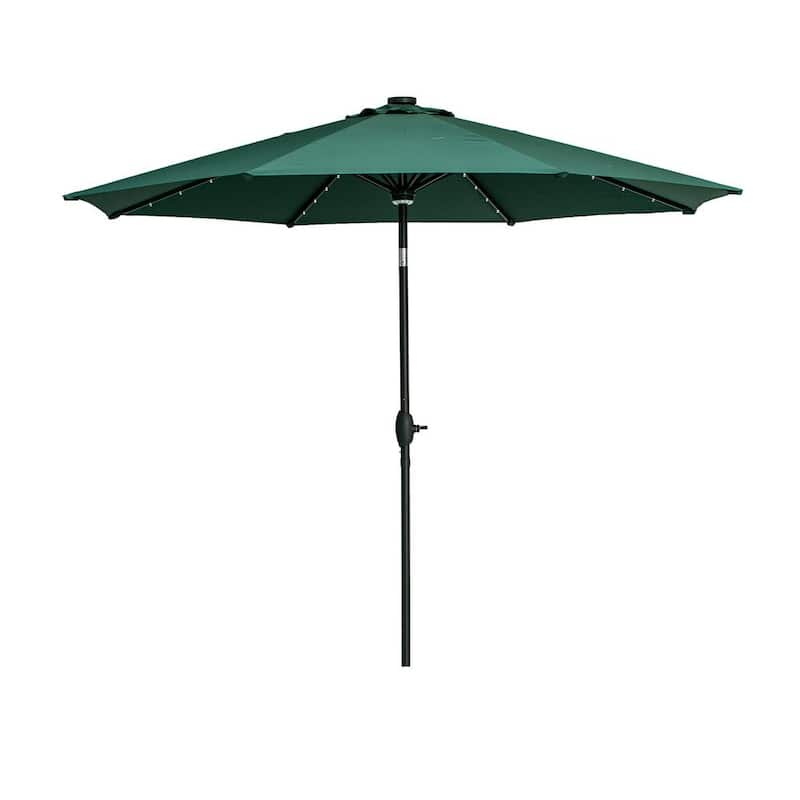 10 ft. Market Outdoor Patio Umbrella with Solar LED Lighted in Green