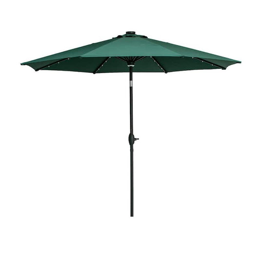 10 ft. Market Outdoor Patio Umbrella with Solar LED Lighted in Green