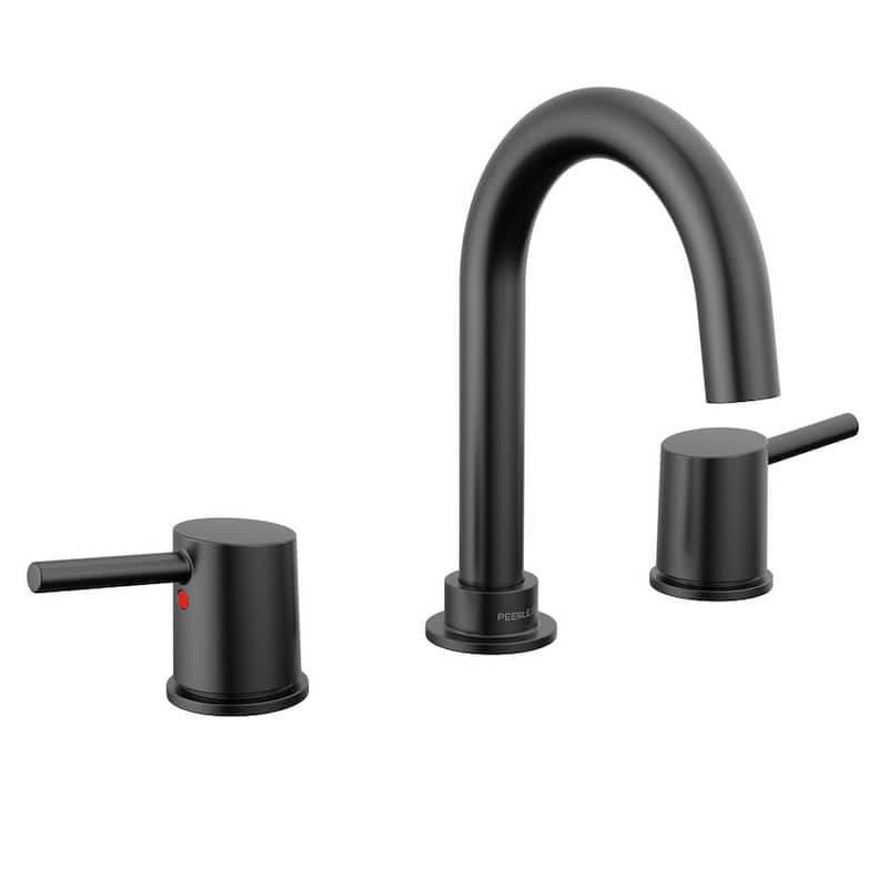 Precept 8 in. Widespread 2-Handle Bathroom Faucet in Matte Black