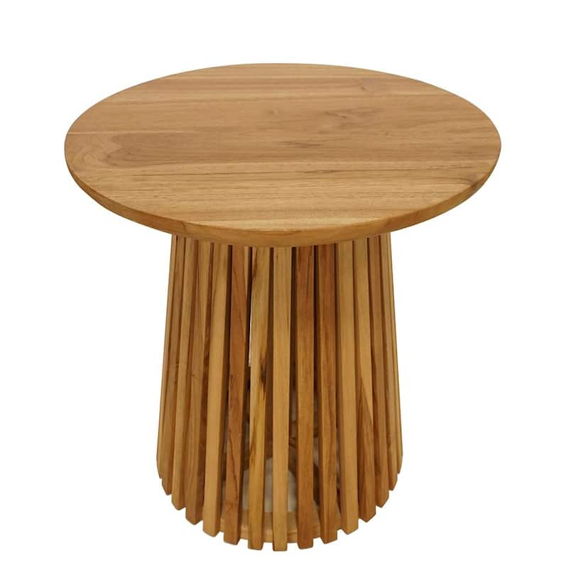 Cape Cod 19.75 in. Natural 21.75 in. Round Wood End Table