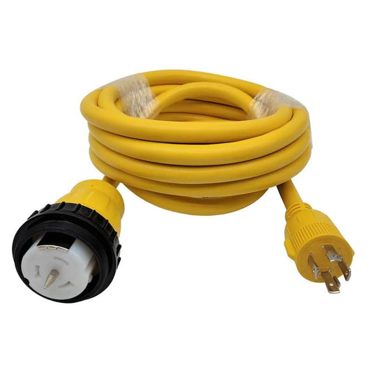 20 ft. Generator 30 AMP 125/250-Volt 4-Prong Locking Plug L14-30P to 50 AMP 125/250-Volt SS2-50R(CS6364) Adapter Cord