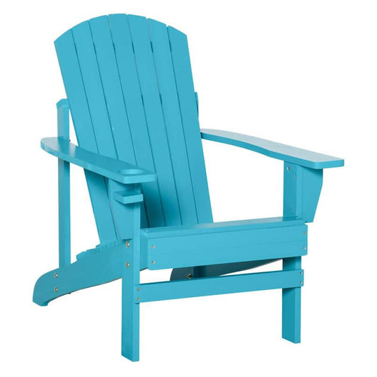 Wood Adirondack Chair with Ergonomic Design & a Built-in Cup Holder