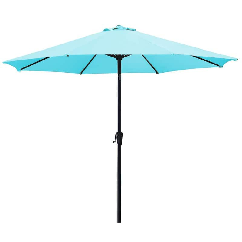 11 ft. Market Outdoor Patio Umbrella with Push Button Tilt and Crank in Blue