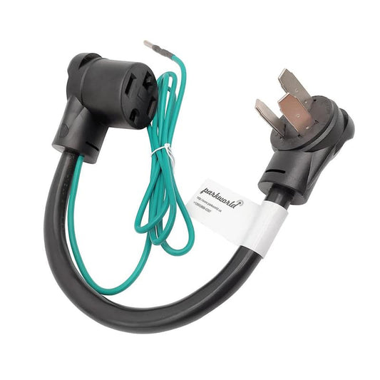 1.5 ft. 10/3 3-Wire 50 Amp 3-Prong Old Range/Dryer Plug NEMA 10-50P to 30 Amp 4-Prong New Dryer 14-30R Adapter Cord