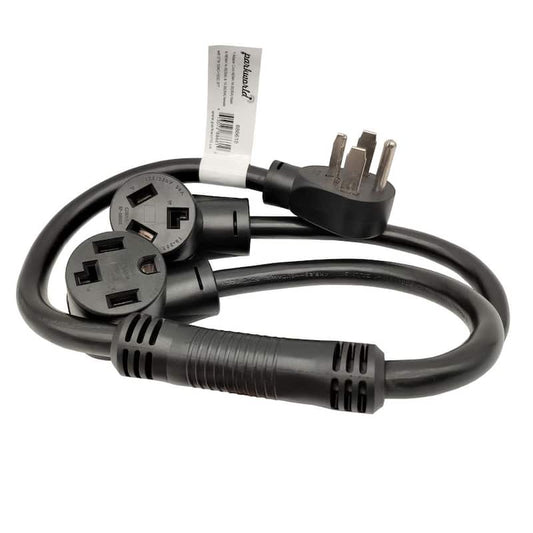 3 ft. 10/4 4-Wire 30 Amp 125/250-Volt Dryer Y Adapter Cord NEMA 14-30P Plug to 14-30R and 10-30R Receptacle