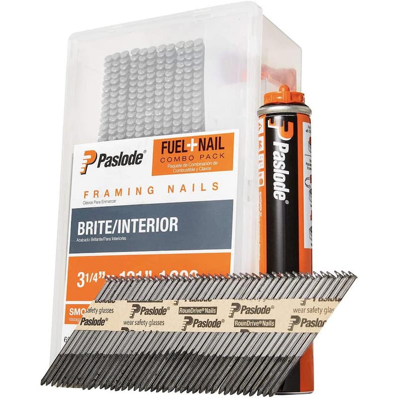 3-1/4 in. x 0.131-Gauge Brite Smooth Shank FUEL + NAIL Combo Pack (1,000 Nails + 1 Fuel Cell)