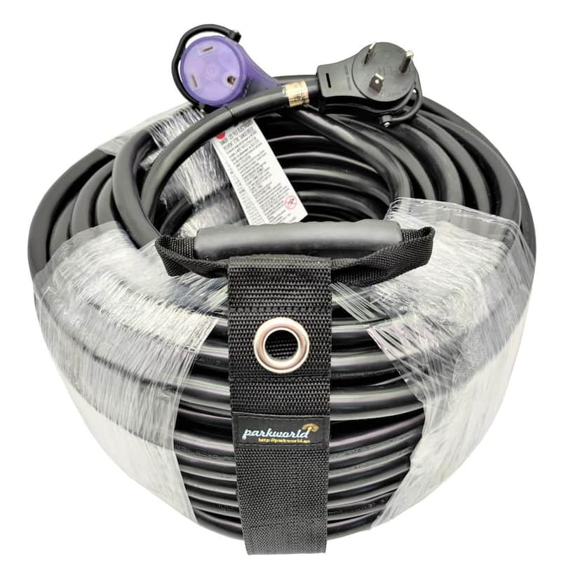 100 ft. 10/3 30 Amp 125-Volt NEMA TT-30 RV Extension Cord with Handle (NEMA TT-30P to TT-30R)