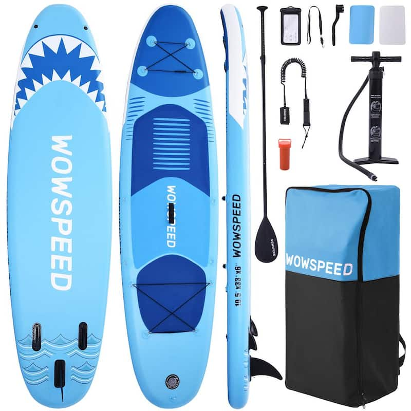 10.5 ft. Inflatable Stand Up Paddle Board with Non-Slip Deck, Beach Ocean Surfboard with Full Sup Accessories Back-Pack