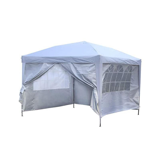 10 ft. x 10 ft. White Outdoor Patio Canopy With Canopy Bag and 4 Removable Side