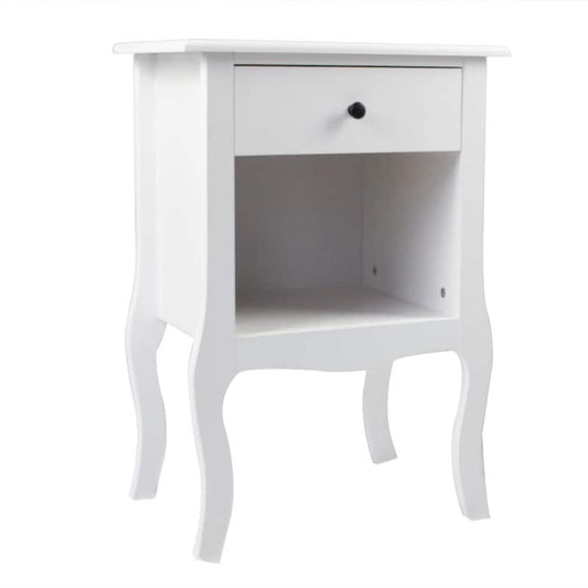 1-Drawer White Nightstand (27.5 in. H x 18.9 in. W x 13.3 in. D)