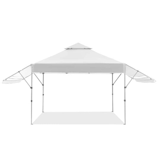 10 ft. x 17 ft. White Patio Canopy with Adjustable Dual Half Awnings