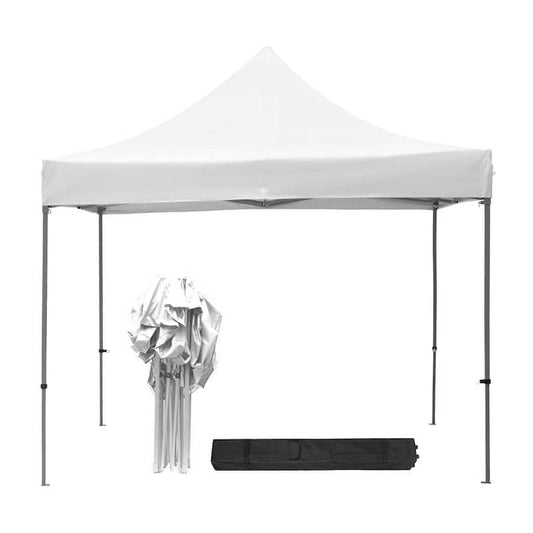 10 ft. x 10 ft. White Patio Canopy Tent, Pop-Up Canopy Tent Portable Shade Instant Folding Canopy with Carrying Bag